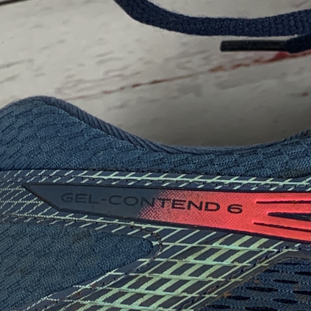 ASICS “GEL CONTEND 6” blue & Red sneakers size 10 - Picture 12 of 13